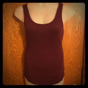 Wine Purple Racerback Tank Top w/Round Hem L